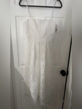Astr White Lace Dress with Spaghetti Straps